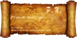 Prorok Noémi névjegykártya